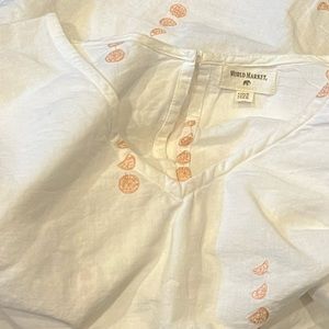 World Market Women’s Long Sleeve Boho Peasant Oversized OS Linen Blend Top